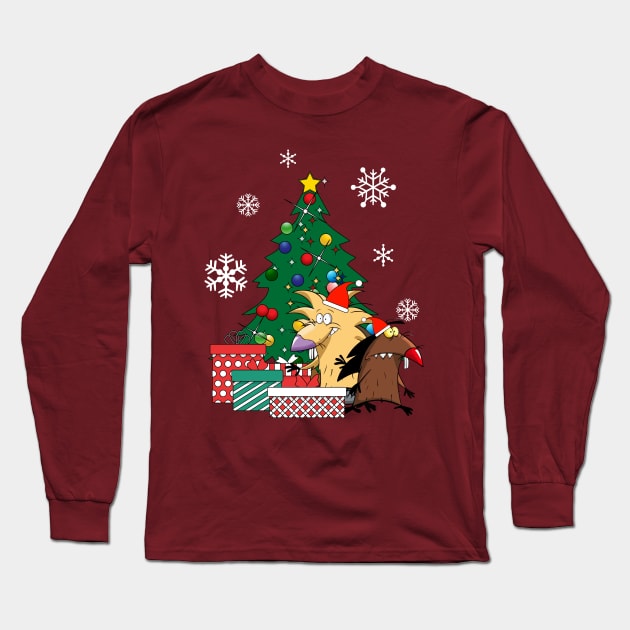 Angry Beavers Around The Christmas Tree Long Sleeve T-Shirt by Nova5